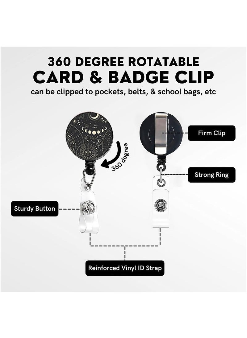 Generic - Badge Holder ID Badge Holder with Lanyard and Retractable Badge Reel Clip Card Protector with Badge Reel Retractable Heavy Duty Card Protector for Office ID Driver's License - Image 1