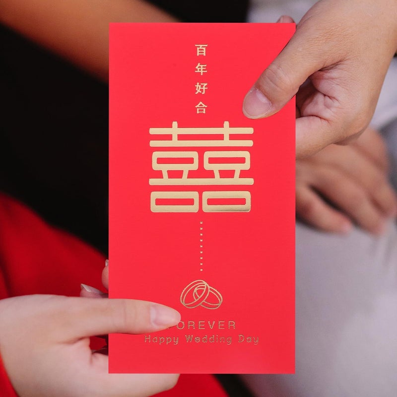 6 Large Red Envelopes Chinese Wedding Money Packets Auspicious Character Double Pattern Holders - Image 5