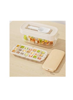 Ice Cube Tray with Lid and Bin Ice Box Freezer Tray Ice Molds Box 42 Ice Cubes - Ice Cube Bin Scoop Trays | Container and Scoop | Perfect for Drinks & Cocktail