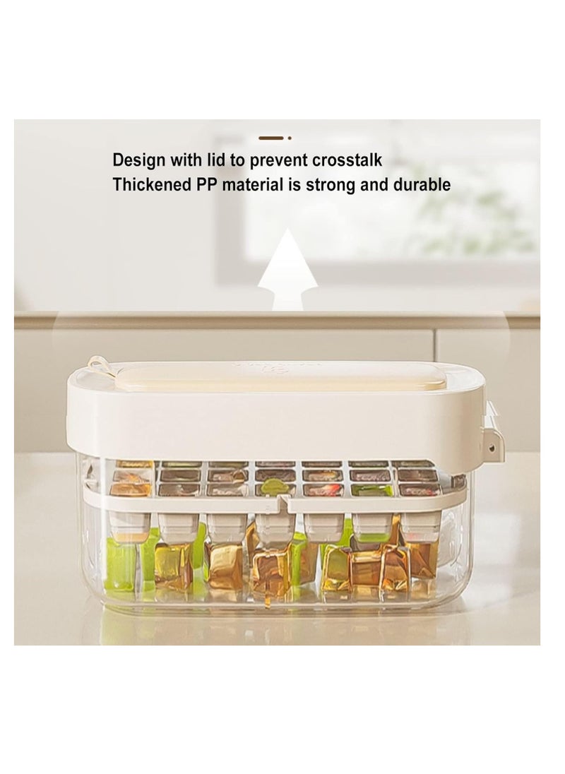 ECVV - Ice Cube Tray with Lid and Bin Ice Box Freezer Tray Ice Molds Box 42 Ice Cubes - Ice Cube Bin Scoop Trays | Container and Scoop | Perfect for Drinks & Cocktail - Image 1