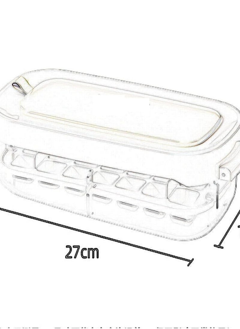 ECVV - Ice Cube Tray with Lid and Bin Ice Box Freezer Tray Ice Molds Box 42 Ice Cubes - Ice Cube Bin Scoop Trays | Container and Scoop | Perfect for Drinks & Cocktail - Image 1