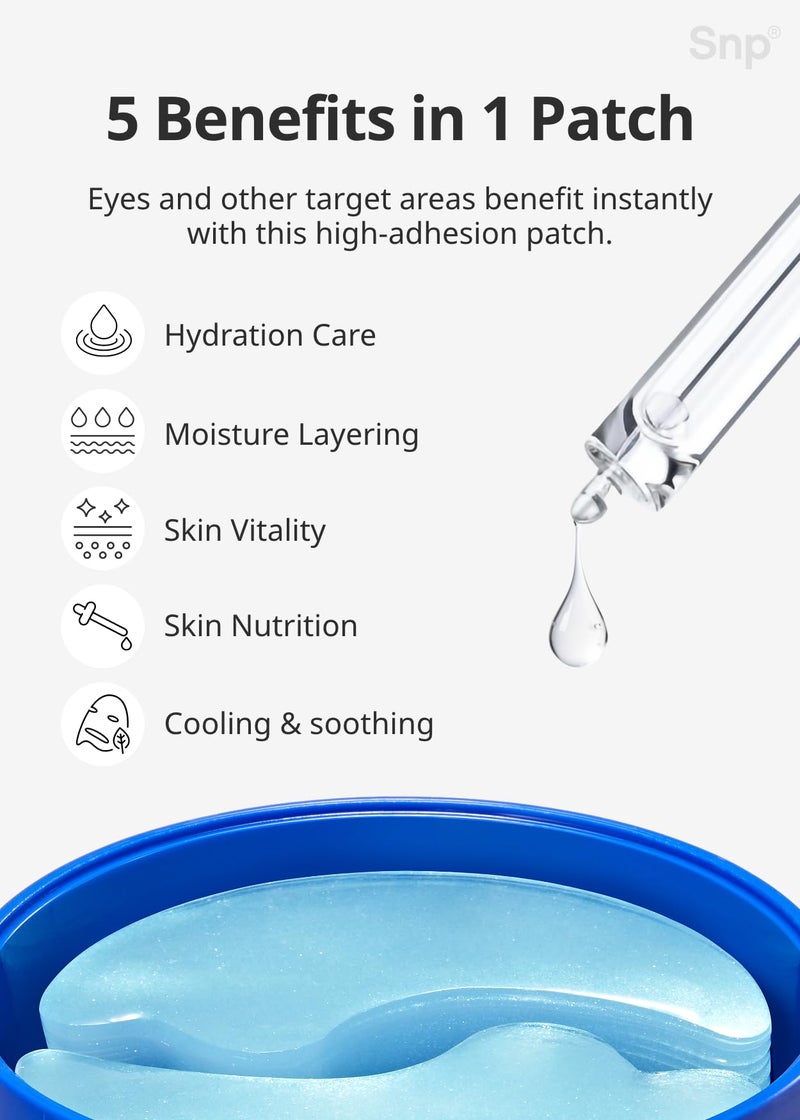 Snp 12,000ppm Bird's Nest + Hyaluronic Acid Eye Patch | Hydrating and Cooling for All Skin Types | Maximum Hydration Eye Patches | Korean Skincare Eye Mask | 60 Patches - Image 3