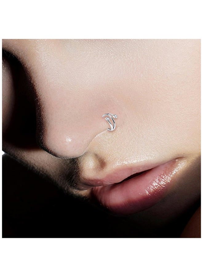 Vsnnsns خواتم أنف من زيركونيا مكعبة من التيتانيوم 18G لثقب التراجي، دايث، روك، هليكس، غضروف، قوقع، خواتم أنف، خواتم لسان، خواتم شفة، مجوهرات ثقب للنساء والرجال 18 قياس 10MM - Image 5