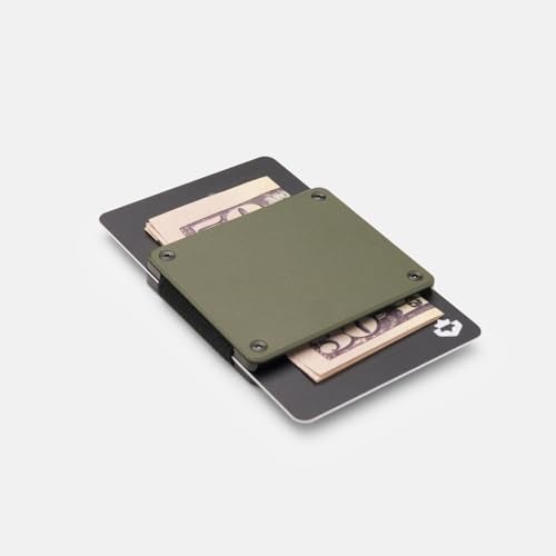 The Ridge Wallet For Men - LITE - The Minimalist Wallet, Smaller - Holds up to 8 Cards, RFID Protection, Sleek, Compact and Lightweight Card Holder - Matte Olive - Image 3