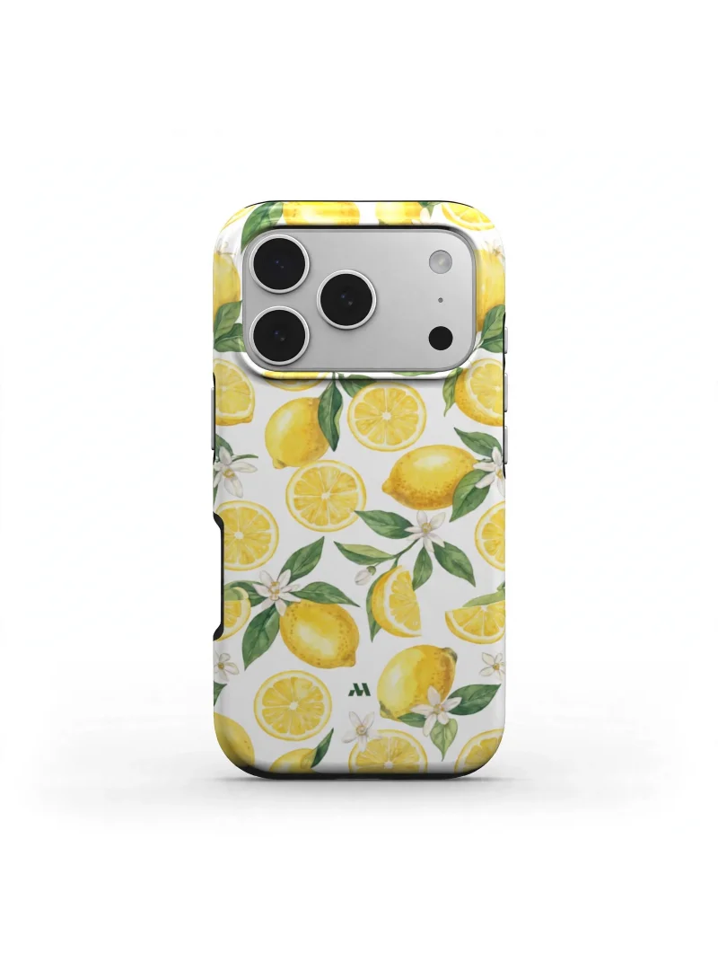 Mobcos iPhone 17 Pro Lemon Daisy Premium Case Compatible with Hybrid Dual-Layer Hard Shell + Silicone Protection - Scratch-Resistant Shockproof Mobile Cover