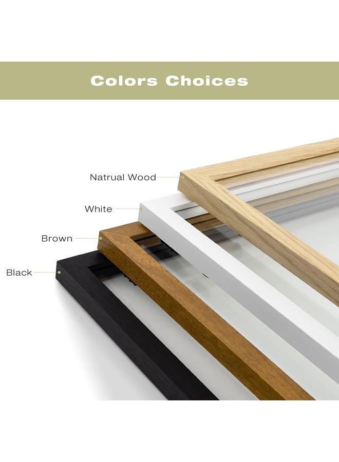 Frametory 11x14 Floating Picture Frame - Brown Solid Wood Pressed Flower Frame - Real Glass of Front - Use as 8x10 Picture Frame or 5x7 Picture Frame - for Wall Mount Display (Brown, 1 Pack) - Image 5
