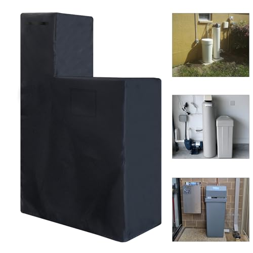 Chuanke Water Softener Cover Outdoor Water Softener Brine Tank Cover with Waterproof Zipper for Outside Units All Weather Protection(64" H x 40" W x 16" D, Black) - Image 1