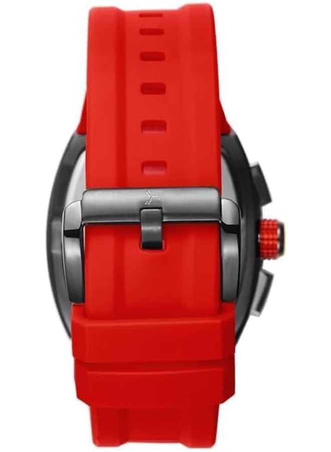 Tornado Xenith Men's VX9J, High Precision Japanese Quartz Movement Watch, Multi Function Display and Premium Flexible & Durable Silicone Strap - T23105-XSRB, Red - Image 3