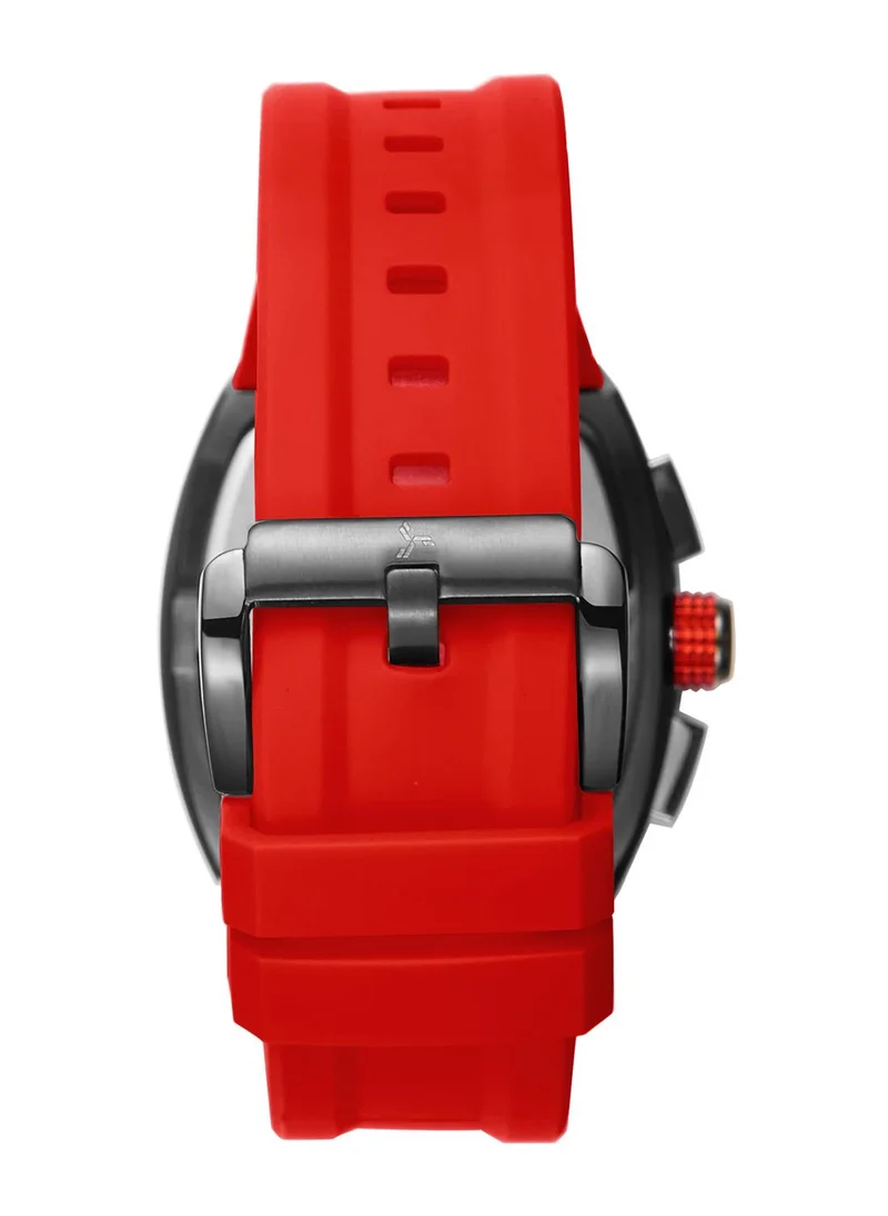 تورنيدو Tornado XENITH MULTI FUNCTION Men's VX9J,High Precision Japanese Quartz Movement Watch, Multi Function Display and Premium Flexible & Durable Silicone Strap - T23105-XSRB, Red