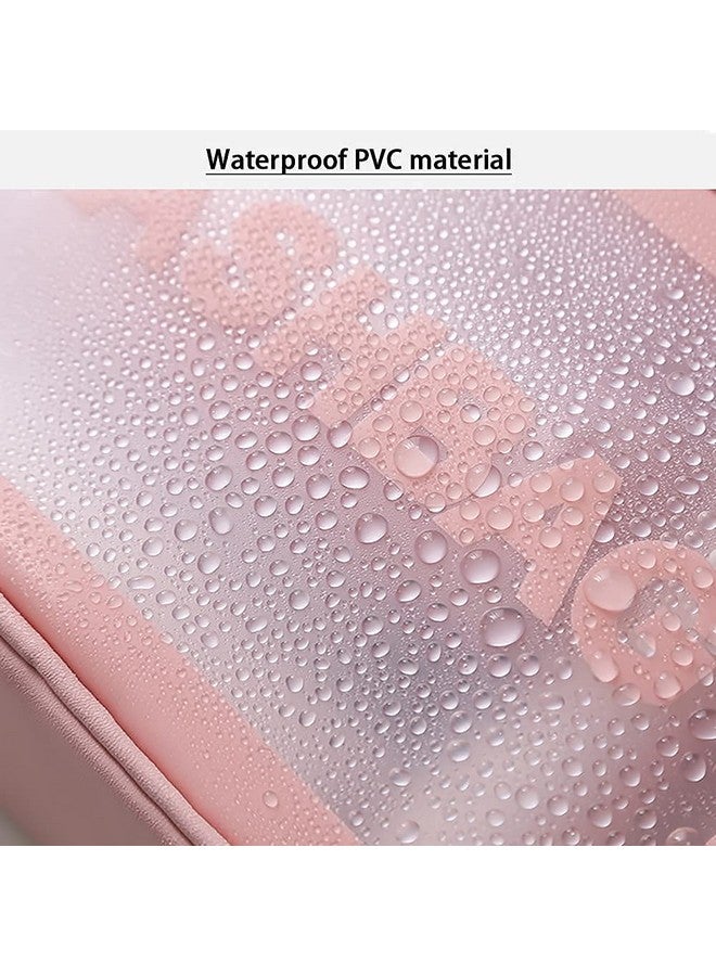 Sadvidhya Faux Leather Water-Resistance Toiletries Cosmetics Makeup Storage Organizer Bag for Girls and Women (Pink) - Image 3