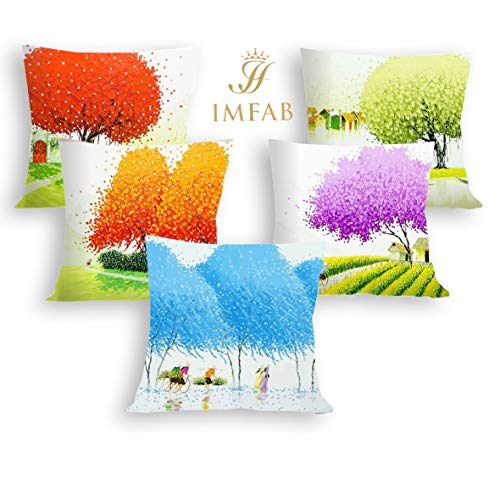IM FAB IMFAB Digital Printed Canvas Cotton Cushion Covers 16X16 inches (Set of 5 pcs) - Image 2