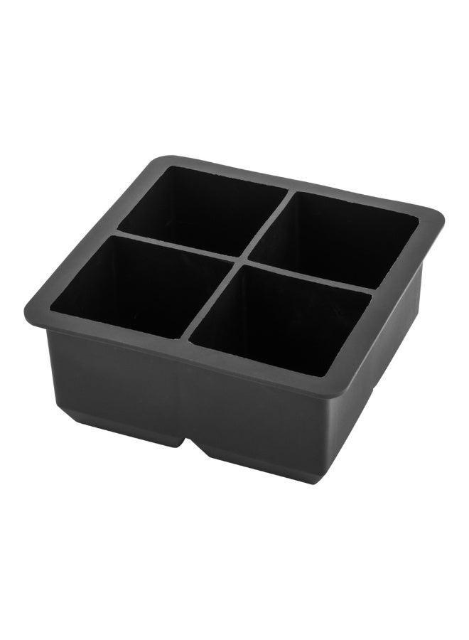 Restaurantware 2-inch Square Ice Tray - Makes 4 Cubes: Perfect for Commercial Bars or Home Use - Constructed from Durable Black Silicone - Dishwasher Safe - 1-CT - Image 1