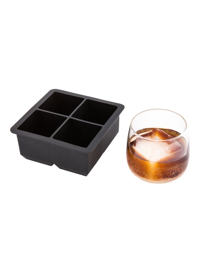 Restaurantware 2-inch Square Ice Tray - Makes 4 Cubes: Perfect for Commercial Bars or Home Use - Constructed from Durable Black Silicone - Dishwasher Safe - 1-CT - Image 2