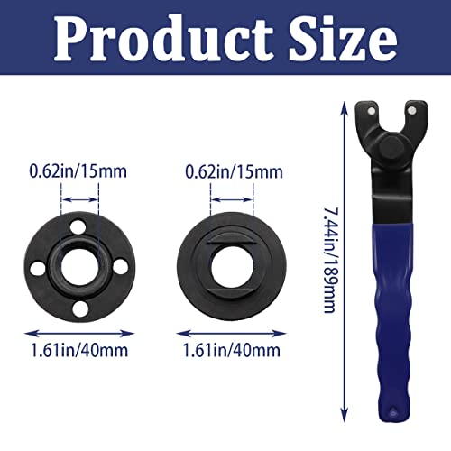 Seamaka Universal Grinder Spanner Wrench with 4 Pcs 5/8-11 Shaft Nut, Fit 4.5"-7" Grinders - O-K-023-LM - Image 2