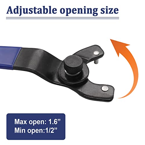 Seamaka Universal Grinder Spanner Wrench with 4 Pcs 5/8-11 Shaft Nut, Fit 4.5"-7" Grinders - O-K-023-LM - Image 4