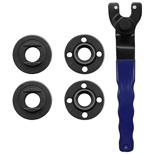 Seamaka Universal Grinder Spanner Wrench with 4 Pcs 5/8-11 Shaft Nut, Fit 4.5"-7" Grinders - O-K-023-LM - Image 1