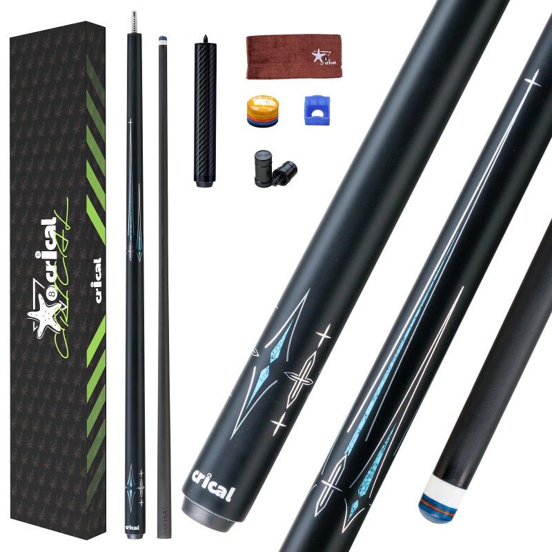CRICAL Carbon Fiber Pool Cue Stick 58 Billiard Cue Sticks Professional Low Deflection Pool Sticks with 38 8 Pin Joint and 125mm Tip - Image 2
