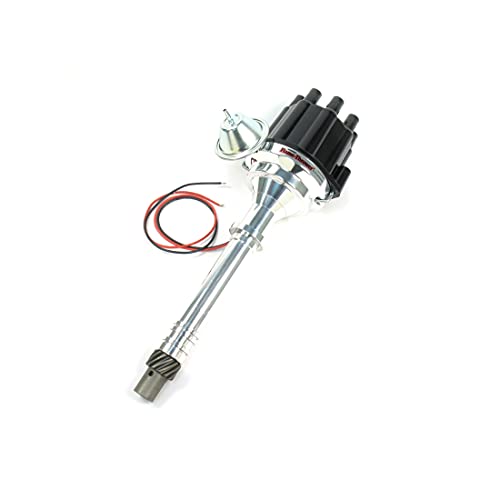 PerTronix D100700 Flame-Thrower Plug and Play Electronic Ignition Billet Distributor with Ignitor II Technology, Compatible with Chevrolet Small Block/Big Block, Vacuum Advance Black Cap - Image 1