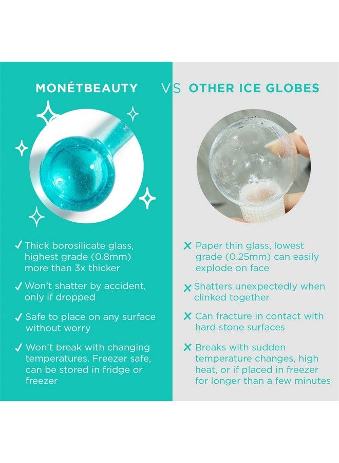 MonétBeauty Ice Globes For Facials Freezer Safe And Highly Effective Facial Globes For Daily Beauty Routines Tighten Skin Reduce Puffiness And Headaches Enhance Circulation And Complexion (Blue) - Image 5
