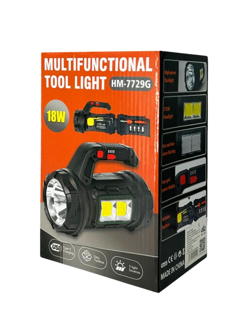 HM-7729G Multifunctional Tool Flashlight – Light + Tools in One - Image 2