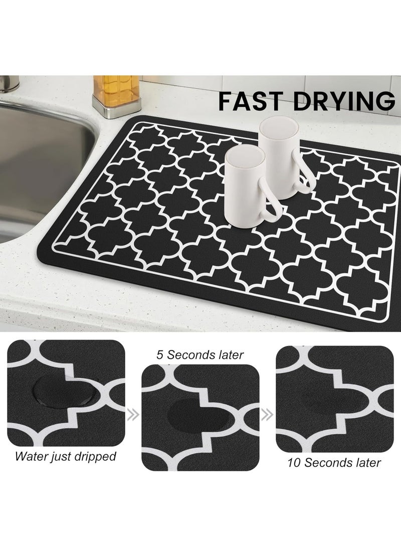 Drying Mat for Kitchen Countertops, Coffee Mat Hide Stain Rubber Backed Absorbent Dish Drying Mat - Image 5
