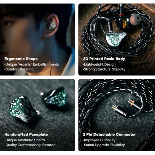 Linsoul ZiiGaat Arcanis in Ear Monitor, Professional 2DD+5BA Hybrid IEM Earphone, Gaming Earbuds, HiFi Wired Earbuds with Detachable Cable for Musicians Audiophiles - Image 5