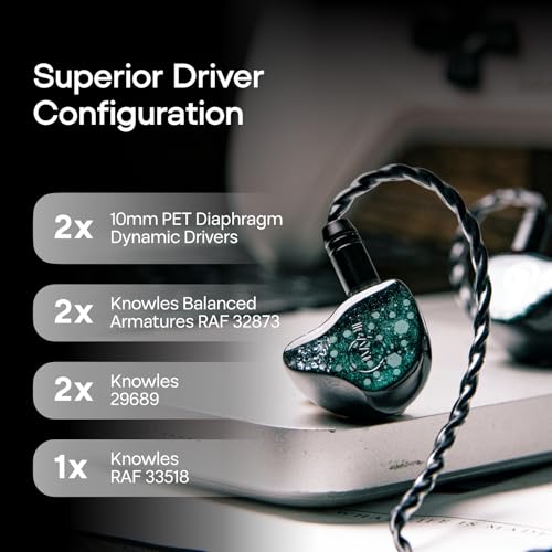 Linsoul ZiiGaat Arcanis in Ear Monitor, Professional 2DD+5BA Hybrid IEM Earphone, Gaming Earbuds, HiFi Wired Earbuds with Detachable Cable for Musicians Audiophiles - Image 3