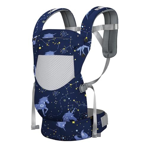 YooxArmor Baby Carrier Ergonomic Cozy Breathable Lightweight Infant Carriers for 766lbs with Lumbar Support Easy to Wear Hands Free Embrace Toddlers Carrier for 336 Months Unicorn - Image 1