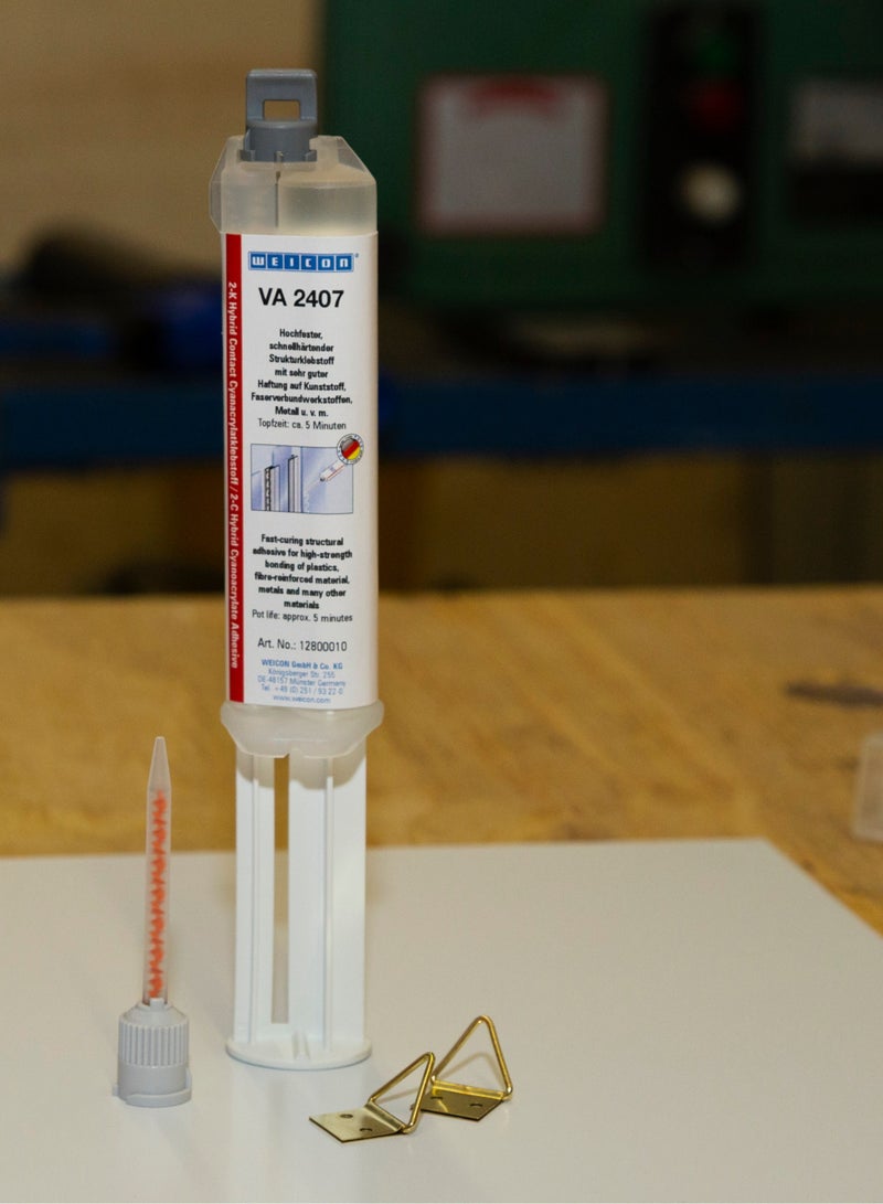 Weicon VA 2407 Cyanoacrylate Adhesive | 50 g | Structural Adhesive | 2C Instant Adhesive Double Syringe, For Plastics and Metal - Image 4