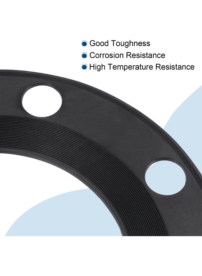 Biella جوان مطاطي كامل الوجه بحجم 4"X 3 مم لأنبوب DN100، 8 ثقوب براغي، غسالة مسطحة سوداء - Image 3