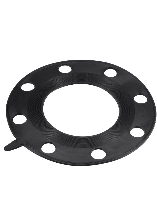 Biella جوان مطاطي كامل الوجه بحجم 4"X 3 مم لأنبوب DN100، 8 ثقوب براغي، غسالة مسطحة سوداء - Image 1