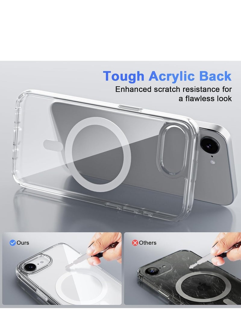 JAJEEK iPhone 16E Clear Magnetic Cover - MagSafe Compatible | Hybrid Protective Crystal Clear Hard Back Case | Shockproof Silicone Frame | Slim Transparent Case for Apple iPhone 16E - Ultimate Protection & Sleek Design - Image 4