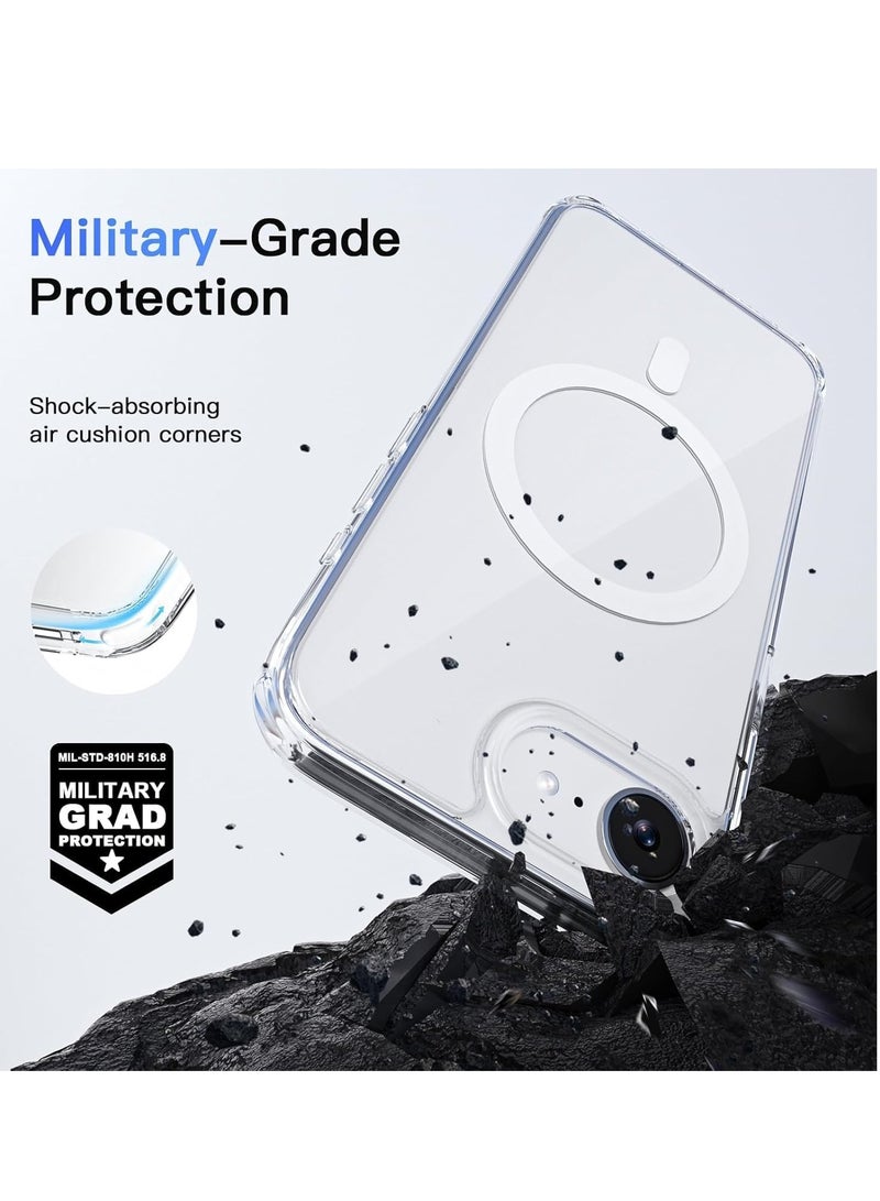 JAJEEK iPhone 16E Clear Magnetic Cover - MagSafe Compatible | Hybrid Protective Crystal Clear Hard Back Case | Shockproof Silicone Frame | Slim Transparent Case for Apple iPhone 16E - Ultimate Protection & Sleek Design - Image 5