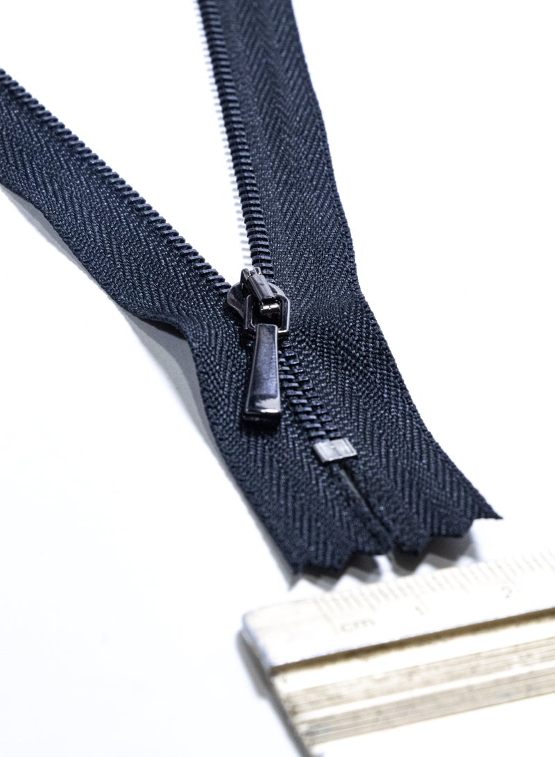 Premium Metal Zipper No.1 - 4pcs - 15cm Heavy-Duty Zippers for Sewing, Crafts & Fashion Accessories (Black+Black) - Image 3