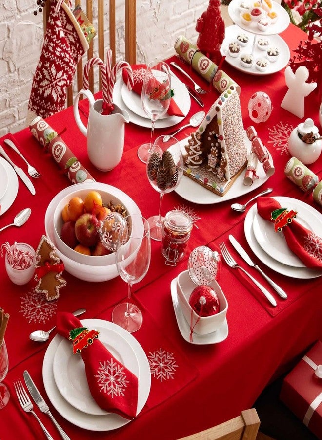 wonlex Christmas Metal Napkin Rings Set of 8, Red Truck Xmas Tree Napkin Serviette Buckles for Thanksgiving, Table Decor, Banquent, Holiday, Family Dinner(Truck with Tree) - Image 4