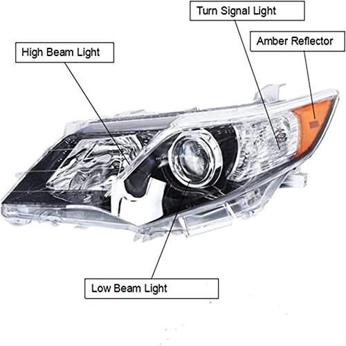 WFLNHB Headlights Assembly Replacement for Toyota Camry SE Style 2012 2013 2014 Projector Headlights Headlamps Chrome Housing Driver and Passenger Side - Image 4