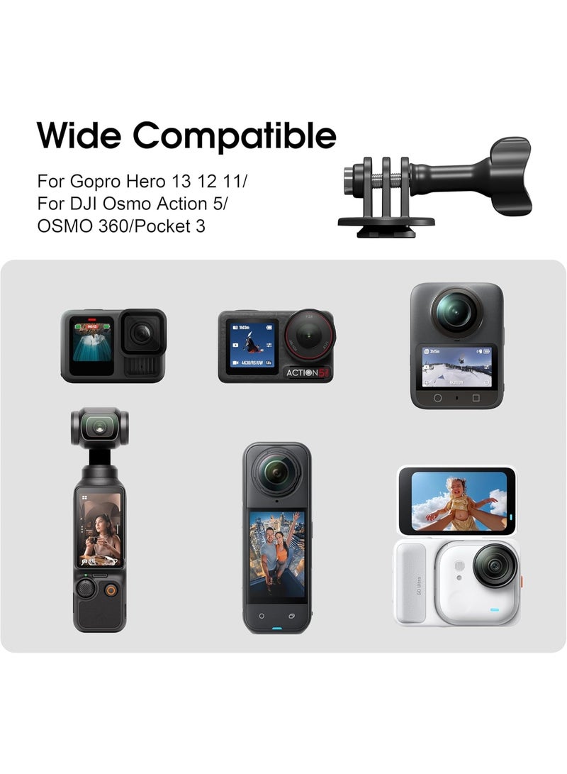 حامل عصا السيلفي مع حزام ظهر وقبضة تثبيت لجهاز Insta360 X5 X4Air X3 Go Ultra Ace Pro2 GO3S قابل للتعديل مع إطلاق سريع لجهاز GoPro Hero 13 Max 2/لـ DJI Osmo 360/Nano/Action6 5Pro Pocket3 كاميرات - Image 5