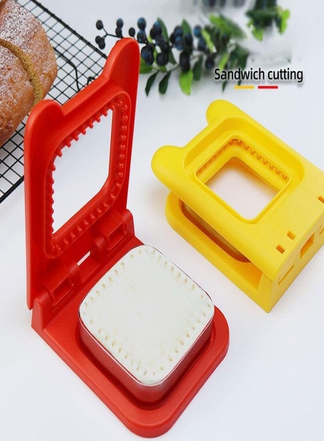 Akshify Sandwich Cutter and Sealer Square Stainless Steel Crustless Bread Pocket Maker 2 in 1 Press Mold for Kids Lunch Box DIY Toast Decruster Snack Baking Tool Easy Clean (Pack of 1) (Yellow) - Image 4