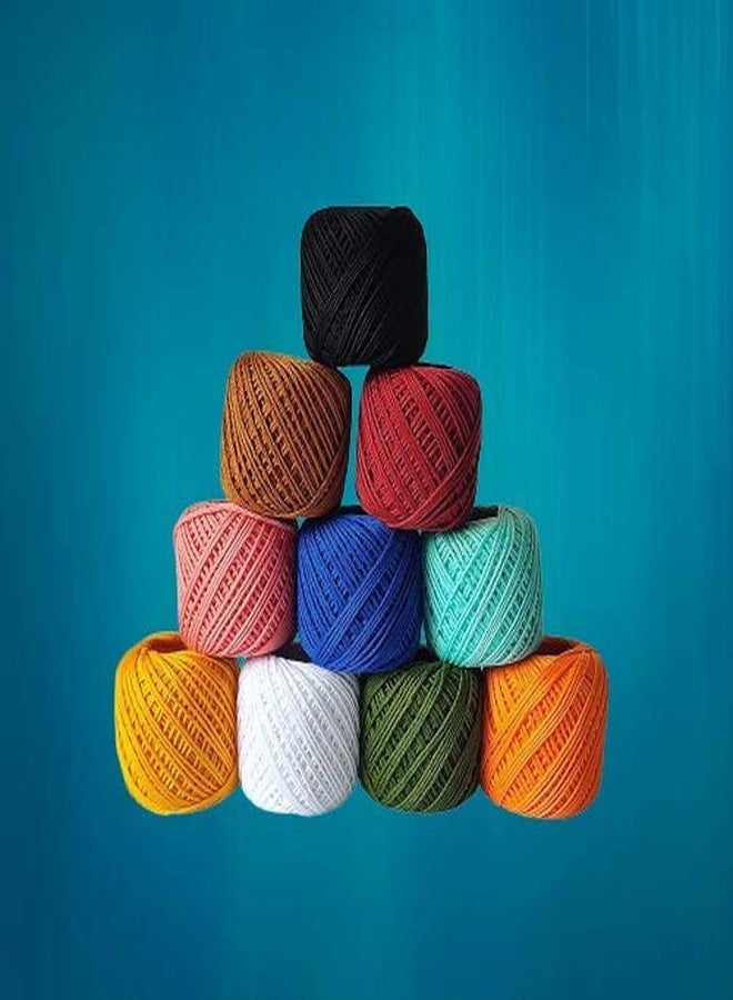 LEEHELTON Best Material Crochet Cotton Thread Yarn for Knitting and Craft Making Combo Pack of 10 Roll (Multicolour) - Image 3