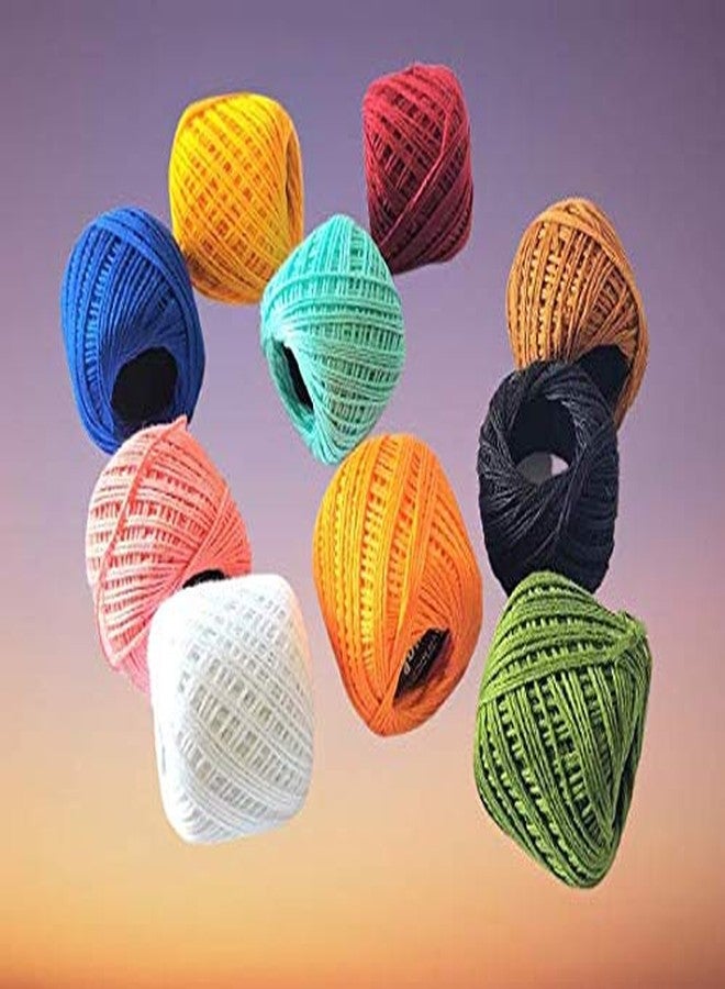 LEEHELTON Best Material Crochet Cotton Thread Yarn for Knitting and Craft Making Combo Pack of 10 Roll (Multicolour) - Image 2