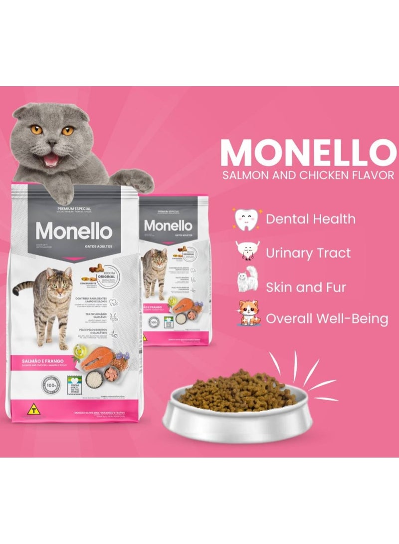 Monello Adult Cat Mix (Salmon and Chicken Flavor) 1KG - Image 2