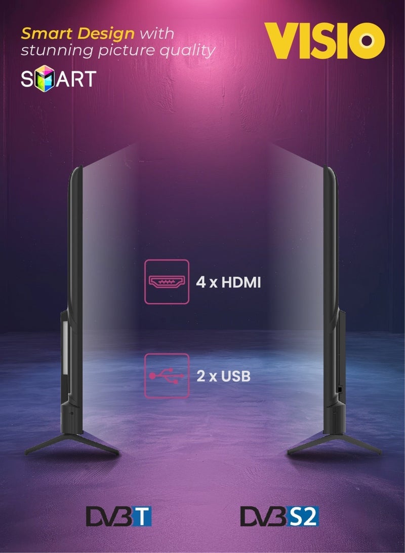 فيسيو تلفزيون فيسيو 85 بوصة 4K ذكي، واجهة جوجل (Google TV)، ريموت صوتي مع مساعد جوجل، وحامل جداري مجاني - أسود [85VSS22G] - Image 4