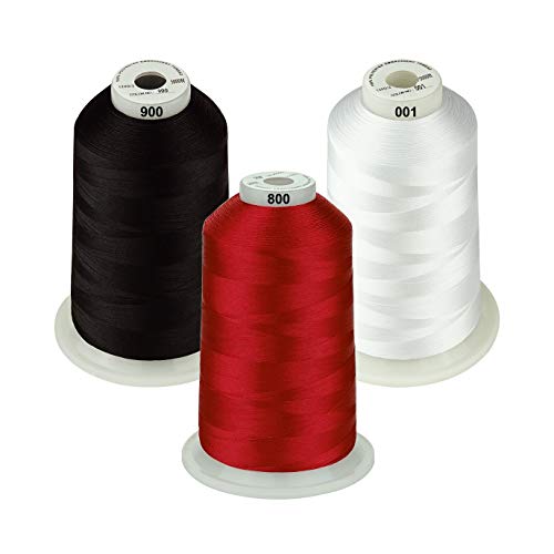 Simthread - 33 Selections - Various Assorted Color Packs of Polyester Embroidery Machine Thread Huge Spool 5500Y for All Purpose Sewing Embroidery Machines - Essential Color 1 - Image 1