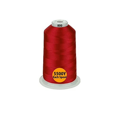 Simthread - 33 Selections - Various Assorted Color Packs of Polyester Embroidery Machine Thread Huge Spool 5500Y for All Purpose Sewing Embroidery Machines - Essential Color 1 - Image 3