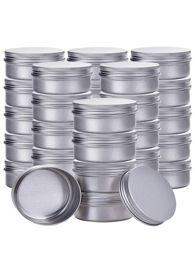 Hulless Silver 1 Ounce Aluminum Tin Jar Refillable Containers 30ml Aluminum Screw Lid Round Tin Container Bottle for Cosmetic,Lip Balm, Cream, 30 Pcs - Image 1