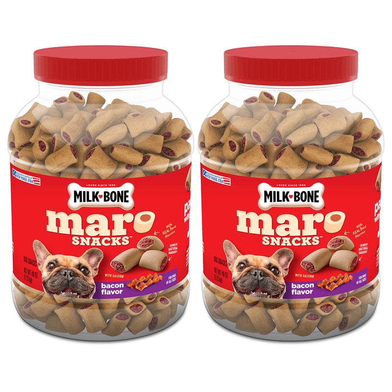 Milk-Bone MaroSnacks Bacon Flavor Small Dog Treats With Bone Marrow, 40 Ounces (Pack of 2) (Packaging Design May Vary) - Image 1