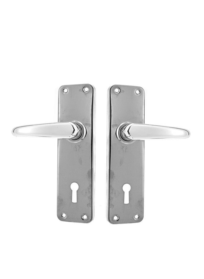 LAWAZIM - Door Handle Set with Mortise Lock - Chrome Finish Easy-to-Install Keyed Entry Handle Kit Durable Security Solution for Residential Office Doors Includes Installation Screws Spindle Accessories - Image 1