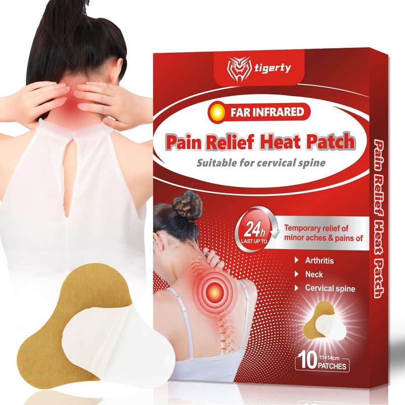 tigerty far Infrared Patch Portable Neck and Shoulder Heating pad and Relief Patch for Cervical Spine 10 Pieces - Image 1