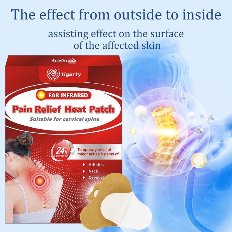 tigerty far Infrared Patch Portable Neck and Shoulder Heating pad and Relief Patch for Cervical Spine 10 Pieces - Image 3