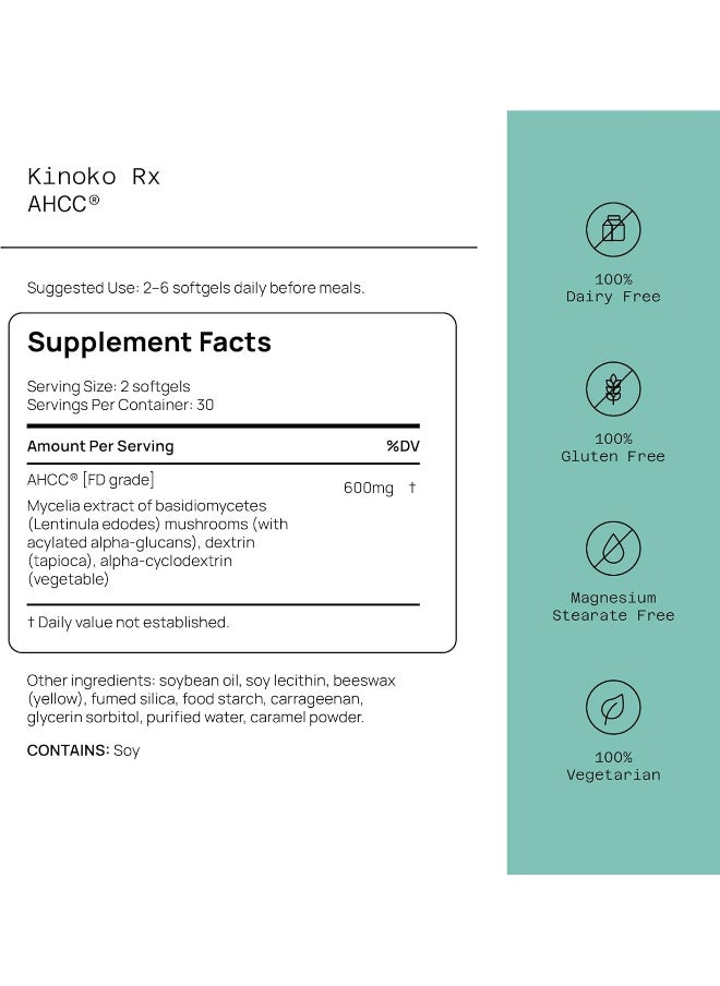 Quality of Life - Ahcc Rx Immune Support Formula 60 Softgels  - Image 2